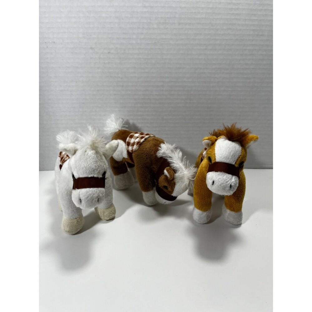 Prextex Lot of 3 Horse Pony Plush Animals 6" soft
